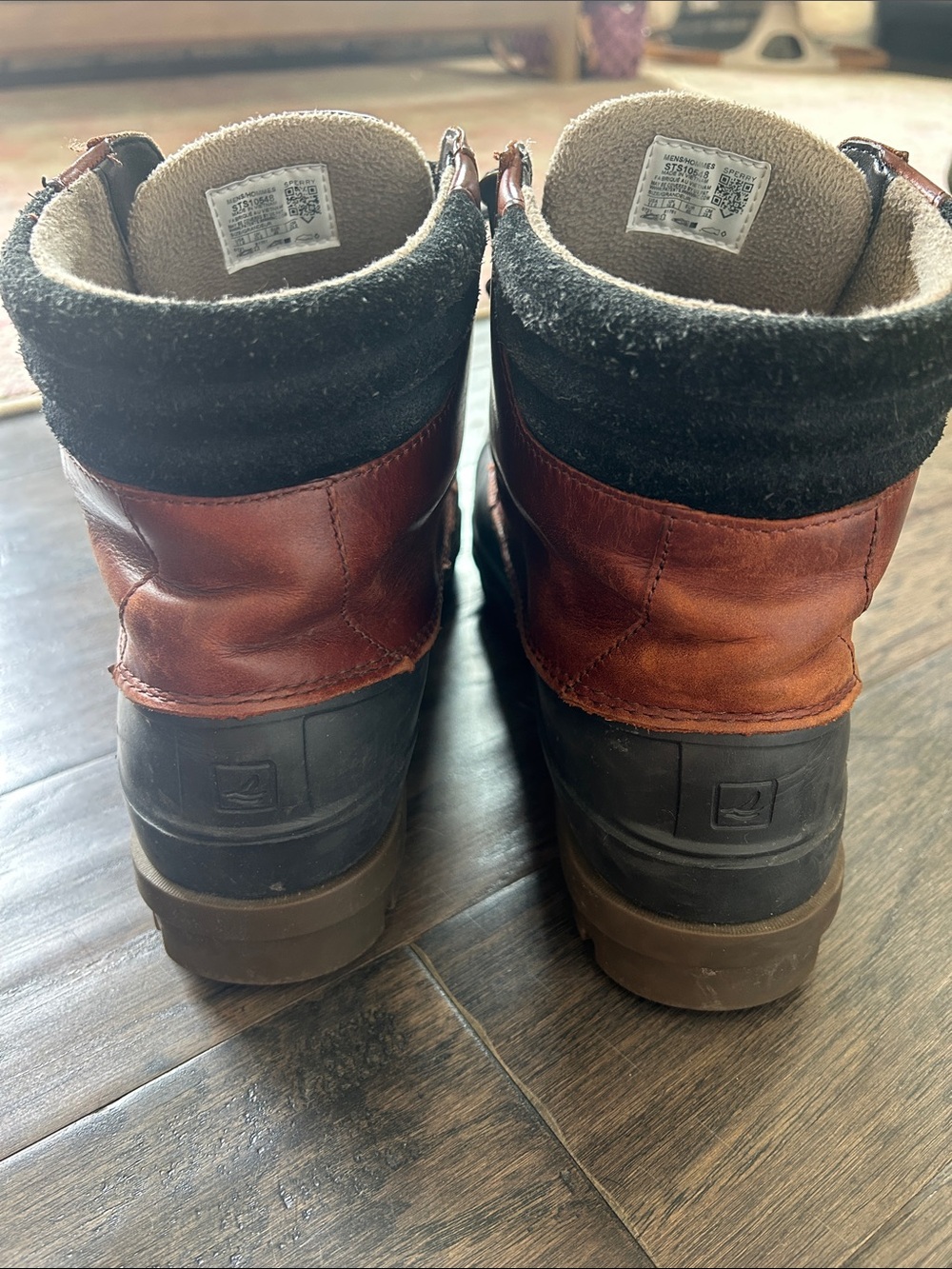 Sperry Men's Brown Leather & Black Rubber Duck Boots - Picture 4 of 7
